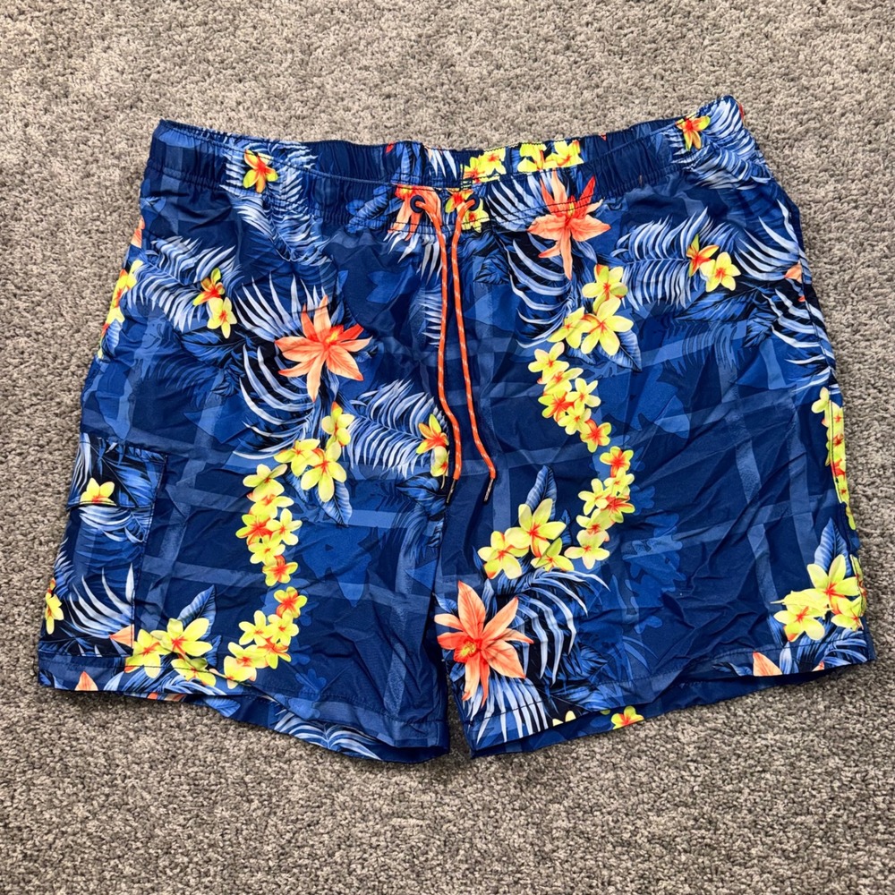 Tommy Bahama Relax Swim Trunks Mens Tropical Floral Blue XXL NEW
